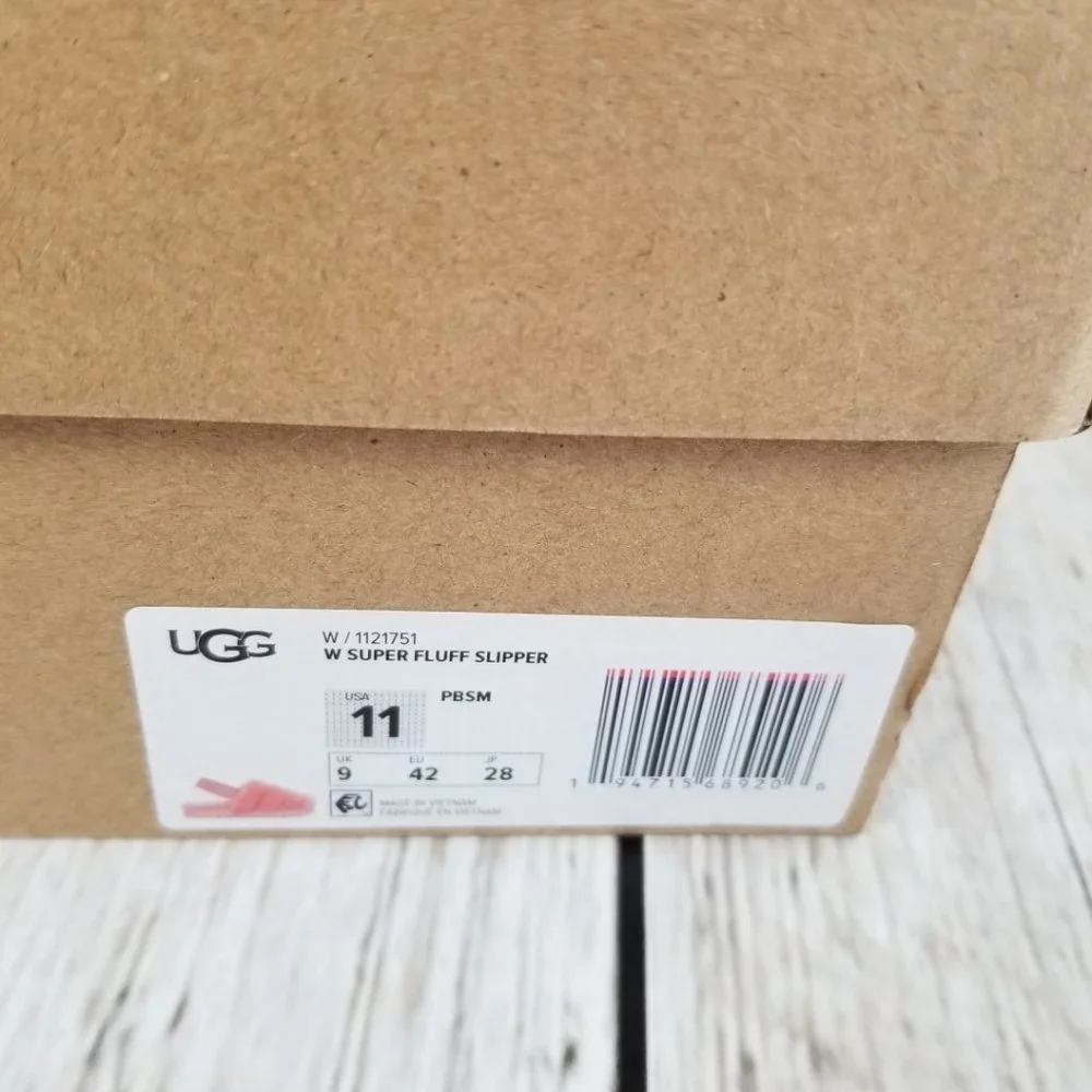 UGG Super Fluff Slipper Size 11 Pink New - Picture 10 of 10